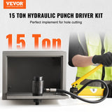 VEVOR 15 Ton Hydraulic Knockout Punch Kit, 1/2