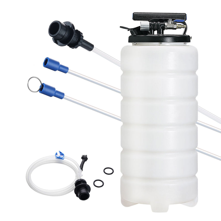 Fluid Extractor, 15 Liters Capacity, Pneumatic/Manual Oil Changer Vacuum Fluid Extractor with Dipstick and Liquid Suction Hose, Oil Extractor Change Pump for Automotive Fluids Vacuum Evacuation
