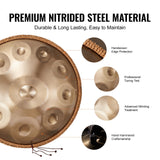VEVOR Handpan Drum 22 in 10 Notes D Minor Hand Drum Instrument with Mallet - Top-Down View