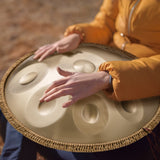 VEVOR Handpan Drum 22 in 10 Notes D Minor Hand Drum Instrument with Mallet - Low Angle