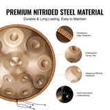 VEVOR Handpan Drum 22 in 12 Notes D Minor Hand Drum Instrument with Mallet - Top-Down View