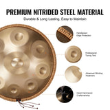 VEVOR Handpan Drum 22 in 9 Notes D Minor Steel Hand Drum with Mallets for Adult - Top-Down View