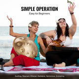 VEVOR Handpan Drum 22 in 9 Notes D Minor Steel Hand Drum with Mallets for Adult - Rear View