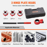 VEVOR Ratchet Pipe Threader Kit, 1/2" NPT, 3/4" NPT, 1" NPT Manual Ratcheting Pipe Threader, Portable Pipe Threading Tool Set with 3PCS NPT Dies,