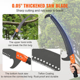 VEVOR Manual Pole Saw, 2.24 m-8.24 m Extendable Tree Pruner, Sharp Steel Blade High Branches Trimming, Manual Branch Trimmer with Lightweight 8