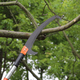VEVOR Manual Pole Saw, 2.24 m-8.24 m Extendable Tree Pruner, Sharp Steel Blade High Branches Trimming, Manual Branch Trimmer with Lightweight 8 Fiberglass Handles, for Pruning Palms and Shrubs - Low Angle