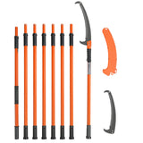 VEVOR Manual Pole Saw, 2.24 m-8.24 m Extendable Tree Pruner, Sharp Steel Blade High Branches Trimming, Manual Branch Trimmer with Lightweight 8