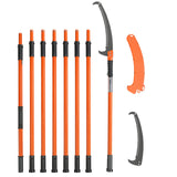 VEVOR Manual Pole Saw, 2.24 m-8.24 m Extendable Tree Pruner, Sharp Steel Blade High Branches Trimming, Manual Branch Trimmer with Lightweight 8 Fiberglass Handles, for Pruning Palms and Shrubs - Extra Image