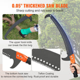 VEVOR Manual Pole Saw, 2.24 m-8.24 m Extendable Tree Pruner, Sharp Steel Blade and Scissors High Branches Trimming, Branch Trimmer with Lightweight 8 Fiberglass Handles, for Pruning Palms and Shrubs - Side View
