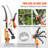 VEVOR Manual Pole Saw, 2.24 m-8.24 m Extendable Tree Pruner, Sharp Steel Blade and Scissors High Branches Trimming, Branch Trimmer with Lightweight 8