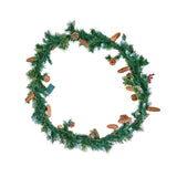 Christmas Garland, 2750mm Artificial Christmas Garland with Light String, Faux Greenery Decoration with Berry Clusters, Pine Needles, Pine Cones, Realistic Xmas Collection for Mantel Fireplace
