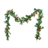 VEVOR Christmas Garland, 2750mm Artificial Christmas Garland with Light String, Faux Greenery Decoration with Berry Clusters, Pine Needles, Pine Cones, Realistic Xmas Collection for Mantel Fireplace - Extra Image