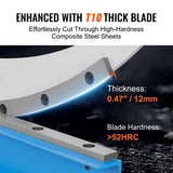 VEVOR 800mm Manual Hand Plate Shear for Metal Sheet Processing, Benchtop Cutter with Q235 Material, for Crafts Thick Steel Crafting, Heavy Duty Roll Press Machine for Builders, DIY Enthusiasts - Side View