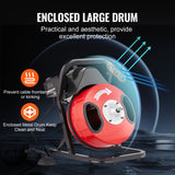 VEVOR Drain Cleaner Machine 50FT x 1/2Inch Manual Feed Snake Auger with 4 Cutter - Top-Down View