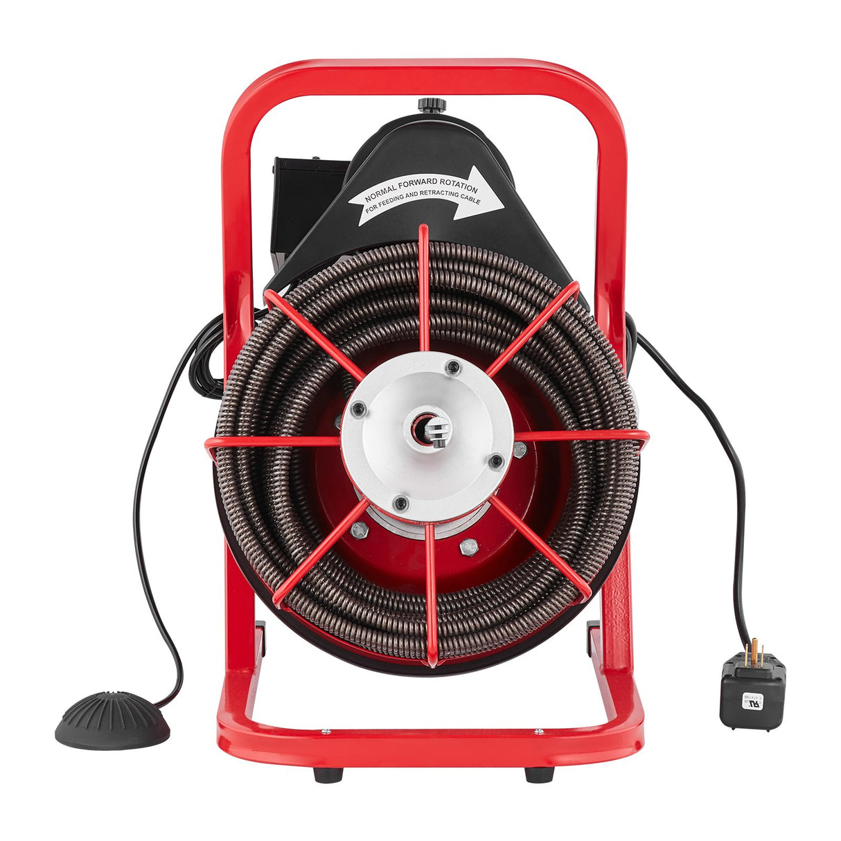 VEVOR Drain Cleaner Machine Drain Auger 75FT x 1/2 Inch Manual Feed & 4 Cutters