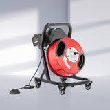 VEVOR Drain Cleaner Machine 50FT x 1/2 Inch Manual Feed Snake Auger with Wheels - Low Angle