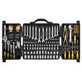 VEVOR 207-Piece Mechanics Tool Set 1/4" 3/8" 1/2" Drive Sockets SAE and Metric