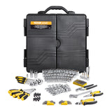 VEVOR 207-Piece Mechanics Tool Set 1/4" 3/8" 1/2" Drive Sockets SAE and Metric