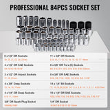 VEVOR 121-Piece Mechanics Tool Set 1/4