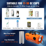 VEVOR Mug Heat Press, 30oz Tumbler Heat Press Machine, Sublimation Transfer 11-15oz 16-25oz 30oz Straight Skinny Tumblers, Cup Heat Press with Heat-resist Gloves & Tape, DIY Ceramic Mugs Cups Glasses - Side View