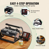 VEVOR Tumbler Heat Press Machine 11-30oz Mug Press Sublimation Tumblers Black - 45-Degree Angle