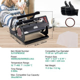 VEVOR Tumbler Heat Press Machine 11-30oz Mug Press Sublimation Tumblers Black - Close-Up Angle