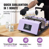 VEVOR Tumbler Heat Press Machine 11-30oz Mug Press Sublimation Tumblers Purple - Top-Down View