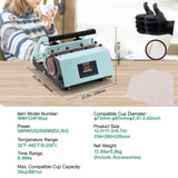 VEVOR Tumbler Heat Press Machine 11-30oz Mug Press Sublimation Tumblers Green - Close-Up Angle