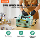 VEVOR Tumbler Heat Press Machine 2 Station Heaters 11-30oz Mug Press Sublimation - Front View