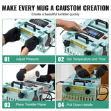 VEVOR Tumbler Heat Press Machine 2 Station Heaters 11-30oz Mug Press Sublimation - Rear View