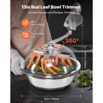 Bud Leaf Bowl Trimmer, 335 mm Manual Bud Trimmer, with Sharp Stainless Steel Blades, Visual Cutting, Wet & Dry Hydroponic Cutting Machine, Twisted Spin Cut for Plants Leaves Buds Flowers