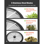 Bud Leaf Bowl Trimmer, 335 mm Manual Bud Trimmer, with Sharp Stainless Steel Blades, Visual Cutting, Wet & Dry Hydroponic Cutting Machine, Twisted Spin Cut for Plants Leaves Buds Flowers
