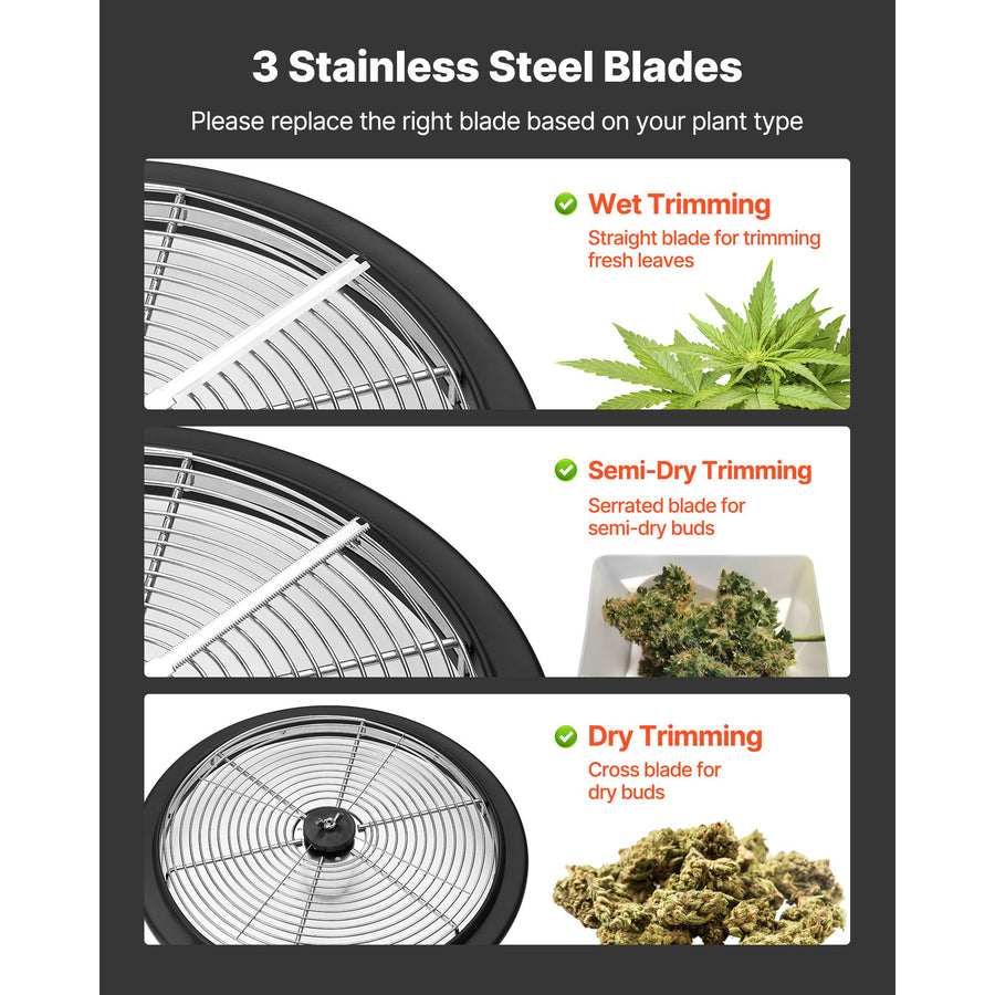 Bud Leaf Bowl Trimmer, 335 mm Manual Bud Trimmer, with Sharp Stainless Steel Blades, Visual Cutting, Wet & Dry Hydroponic Cutting Machine, Twisted Spin Cut for Plants Leaves Buds Flowers