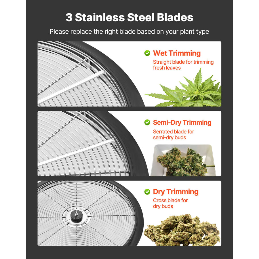 Bud Leaf Bowl Trimmer, 490 mm Manual Bud Trimmer, with Sharp Stainless Steel Blades, Visual Cutting, Wet & Dry Hydroponic Cutting Machine, Twisted Spin Cut for Plants Leaves Buds Flowers
