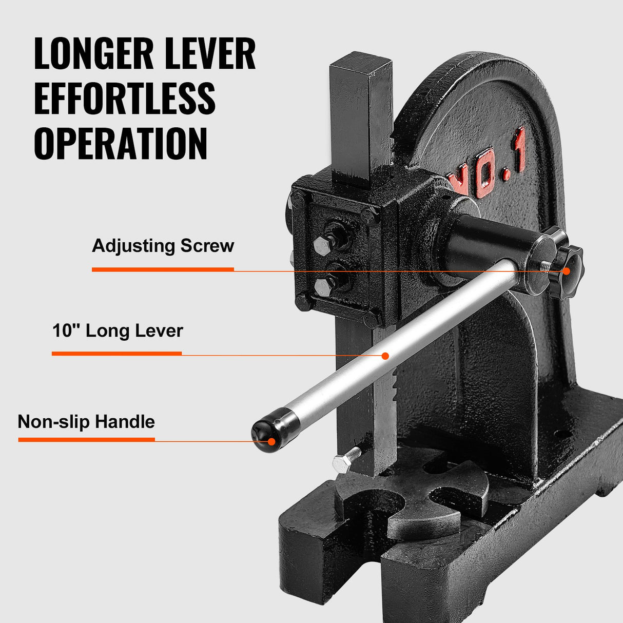 VEVOR Arbor Press, 1 Ton Manual Arbor Press, 5.9" Maximum Height, Cast Iron Heavy-duty Manual Desktop Arbor Press, Precision Hand Press for Stamping,