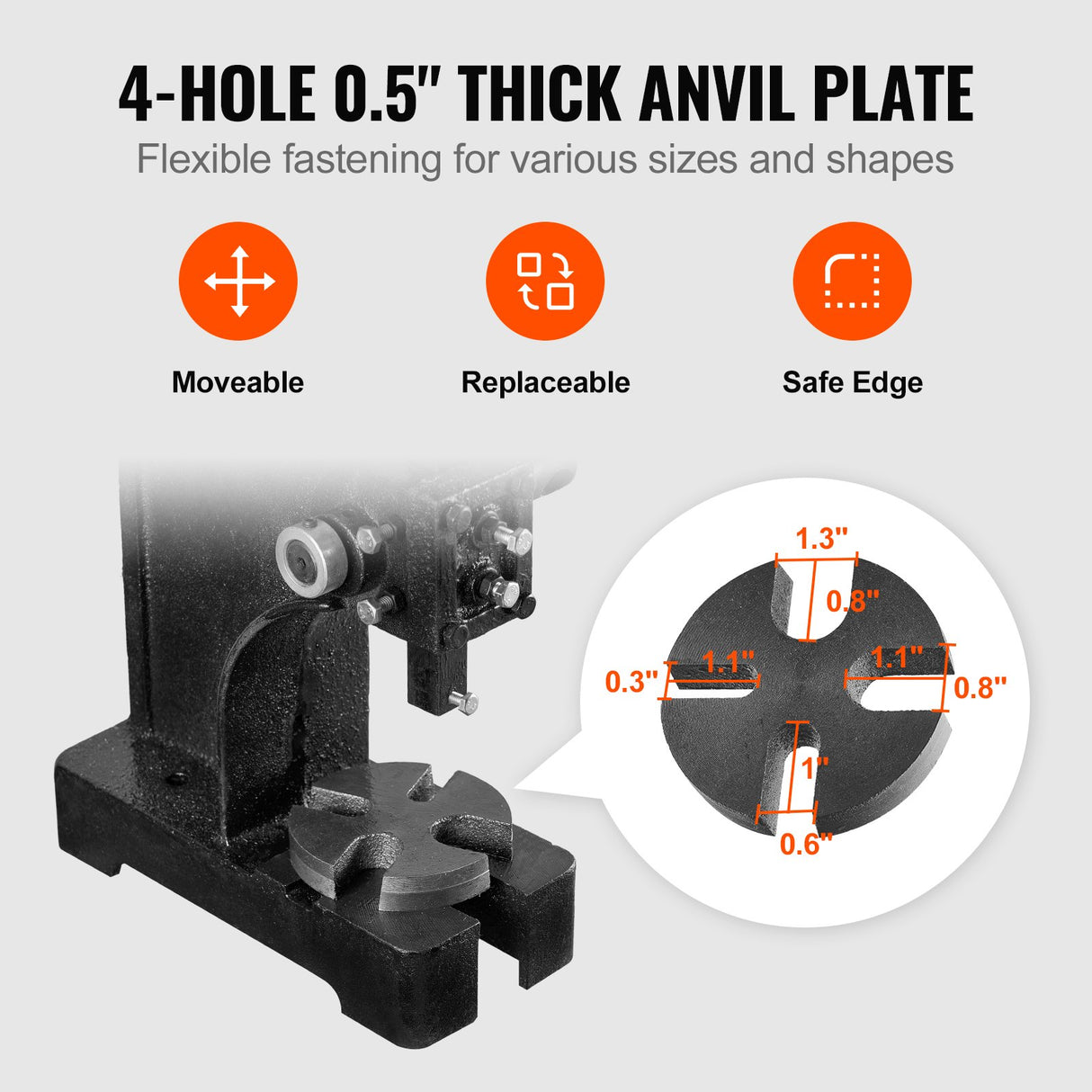 VEVOR Arbor Press, 1 Ton Manual Arbor Press, 5.9" Maximum Height, Cast Iron Heavy-duty Manual Desktop Arbor Press, Precision Hand Press for Stamping, Bending, Stretching, Forming
