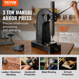 VEVOR Arbor Press, 3 Ton Manual Arbor Press, 30.99" Maximum Height, Cast Iron Heavy-duty Manual Desktop Arbor Press, Precision Hand Press for Stamping