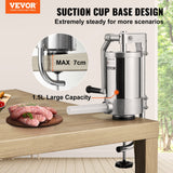 VEVOR Sausage Stuffer 2.5LBS/1.5L Capacity Homemade Sausage Maker Stainless Steel - Front View