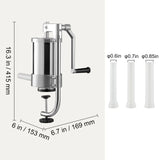 VEVOR Sausage Stuffer 2.5LBS/1.5L Capacity Homemade Sausage Maker Stainless Steel - Close-Up Angle