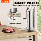 VEVOR Sausage Stuffer 5LBS/3L Capacity Homemade Sausage Maker Stainless Steel - Front View