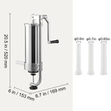 VEVOR Sausage Stuffer 5LBS/3L Capacity Homemade Sausage Maker Stainless Steel - Close-Up Angle