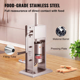 VEVOR Sausage Stuffer 5LBS/3L Capacity Homemade Sausage Maker Stainless Steel - 45-Degree Angle