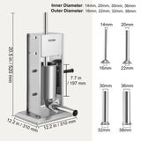VEVOR Sausage Stuffer 5LBS/3L Capacity Homemade Sausage Maker Stainless Steel - Close-Up Angle