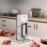 VEVOR Sausage Stuffer 5LBS/3L Capacity Homemade Sausage Maker Stainless Steel - Low Angle
