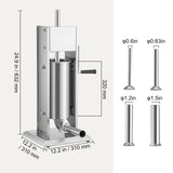 VEVOR Sausage Stuffer 8LBS/5L Capacity Homemade Sausage Maker Stainless Steel - Close-Up Angle