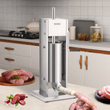 VEVOR Sausage Stuffer 8LBS/5L Capacity Homemade Sausage Maker Stainless Steel - Low Angle