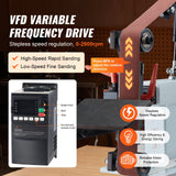 VEVOR Belt Grinder Sander, 72 x 2-Inch Variable Speed Belt Polisher with VFD, 1500W 2HP Polishing Grinding Machine with 3 Grinding Moulds & 3PCS Sanding Belts for Metalworking, Knife Making