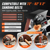 VEVOR Belt Grinder Sander 72 x 2-Inch Belt Polisher with VFD 3 Grinding Moulds - Top-Down View