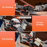 VEVOR Belt Grinder Sander 72 x 2-Inch Belt Polisher with VFD 3 Grinding Moulds - 45-Degree Angle