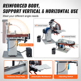 VEVOR Belt Grinder Sander 72 x 2-Inch Belt Polisher with VFD 3 Grinding Moulds - Rear View